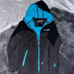 FXR Womens Edge Snowmobile Jacket Vented Waterproof Black Seafoam-Mint Fade